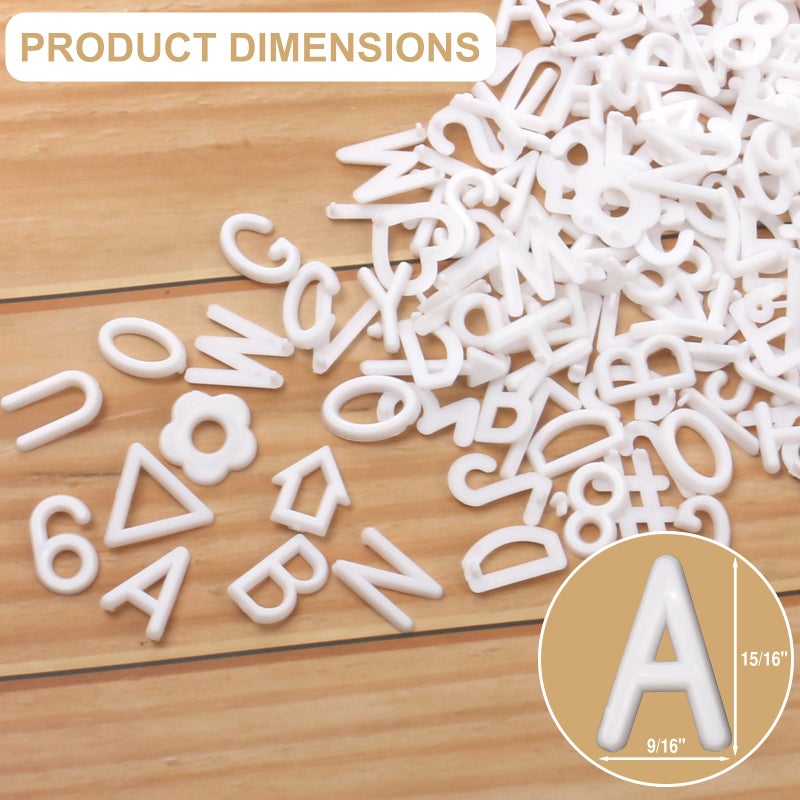 Big Role Letters for Letter Board Letters Only, 1 inch White Message Board Letters Felt Letter Board Sign Accessories (378 pcs), 1â€ Pre Cut Plastic Letterboard Letters Numbers Changeable Menu Board Replacement - Image 3